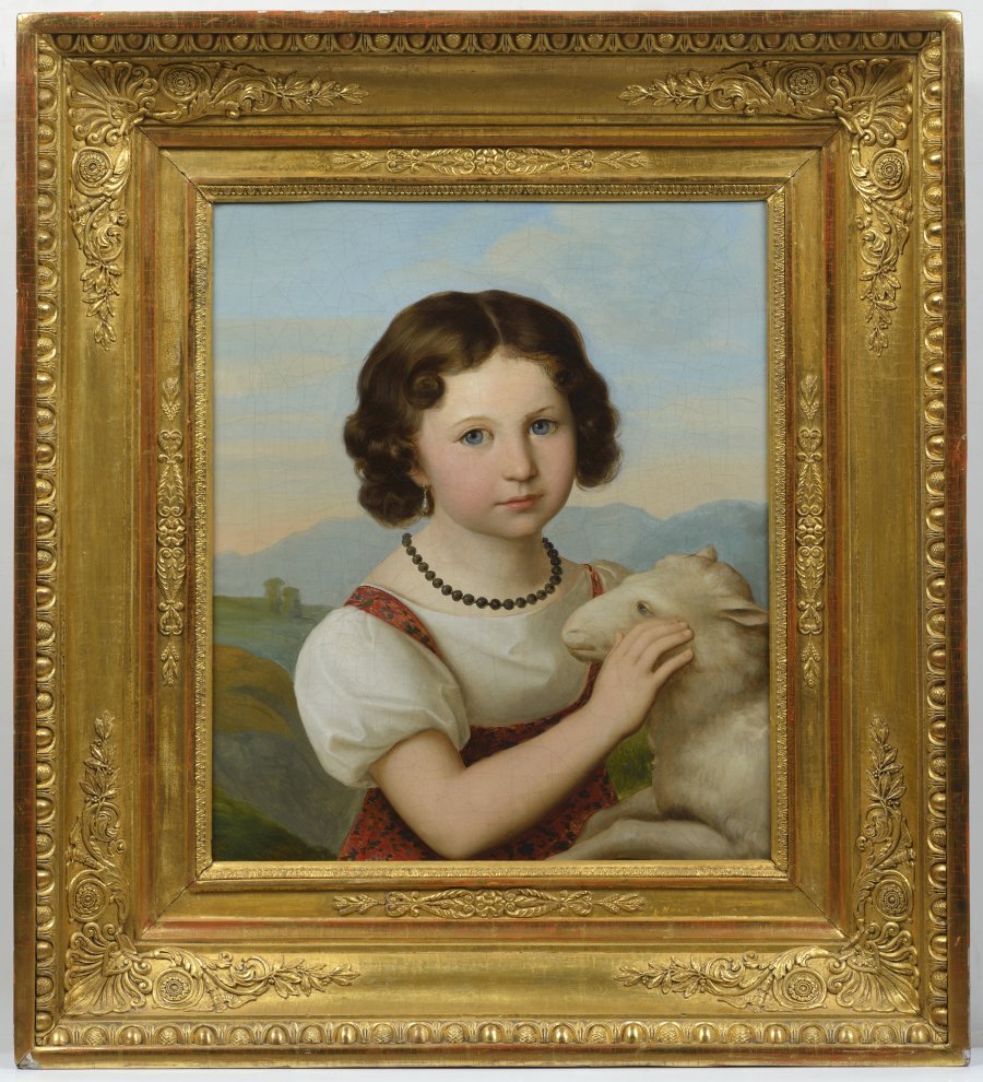 A GIRL WITH A LAMB