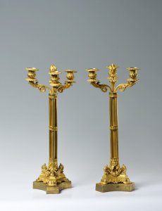 A PAIR OF CANDLESTICKS