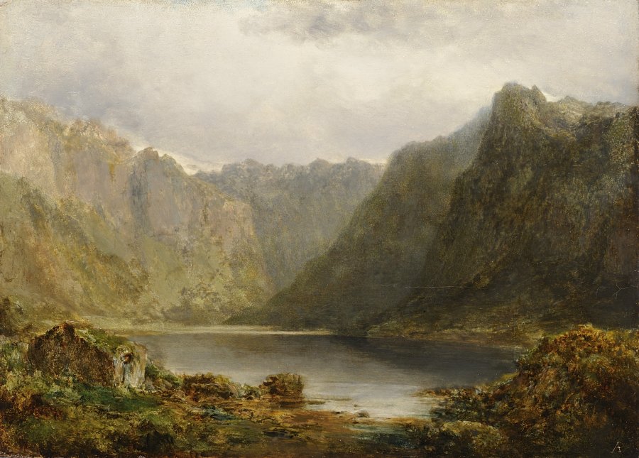 MOUNTAIN LANDSCAPE WITH A LAKE