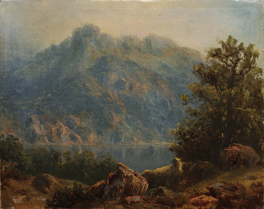 MOUNTAIN LANDSCAPE WITH A LAKE