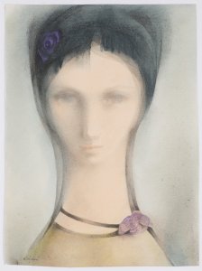 YOUNG WOMAN WITH A VIOLET