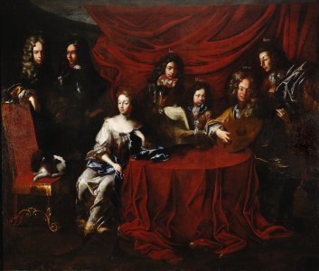 A PORTRAIT OF COUNTESS MARIE ADELHEID HROZNATA OF KOKOŘOV WITH HER SIX SONS