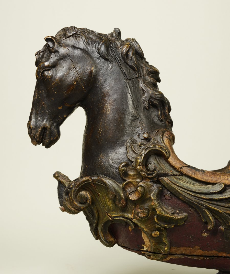 Baroque Child's Sled with the Head of a Horse 