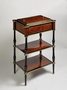 A FLORAL ETAGERE 