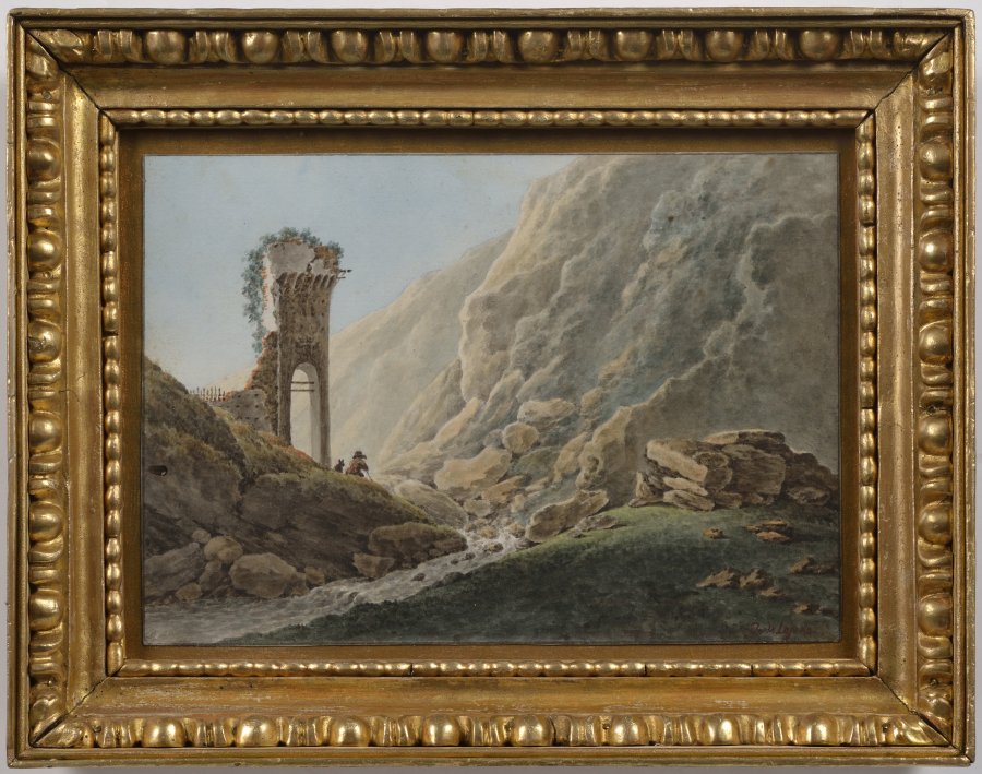 MOUNTAINOUS LANDSCAPE WITH A RUIN