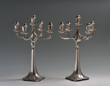 A PAIR OF TABLE CANDLESTICKS