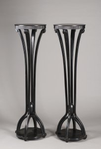 A PAIR OF SCULPTURE STANDS