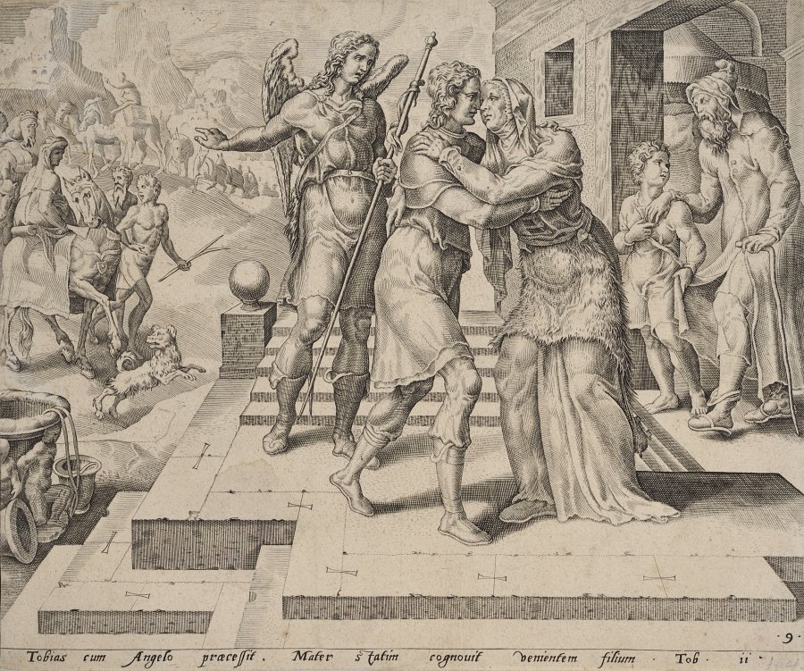 A GROUP OF FOUR PRINTS OF ANCIENT SCENES (TOBIAS, DANIEL)