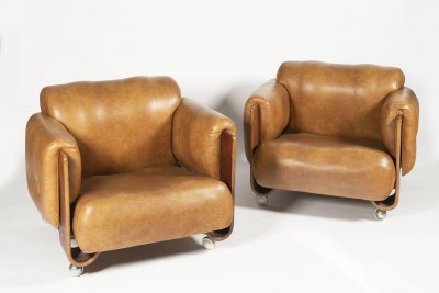 TWO DESIGN ARMCHAIRS