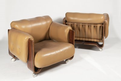 TWO DESIGN ARMCHAIRS