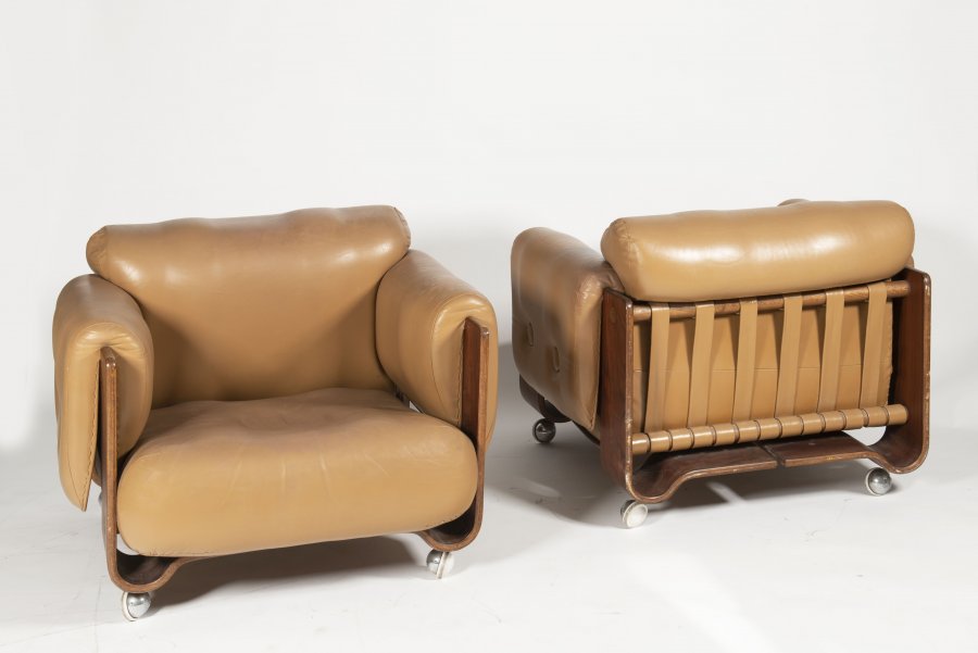 TWO DESIGN ARMCHAIRS