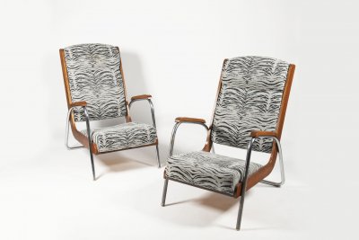 TWO FUNCTIONALIST ARMCHAIRS