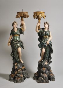 A PAIR OF CANDLE HOLDERS