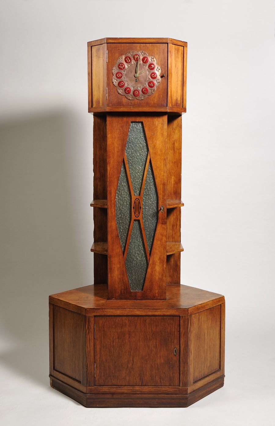 A CORNER GRANDFATHER CLOCK