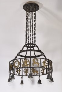 A CHANDELIER WITH THE SIGNS OF THE ZODIAC