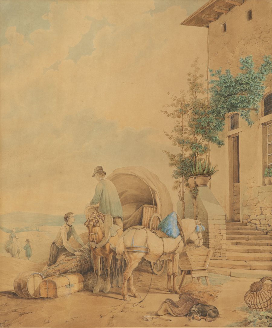 HORSE CART WITH CARGO