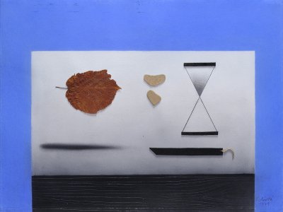 STILL LIFE WITH A RED LEAF