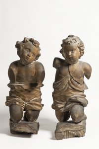 TORSOS OF KNEELING BAROQUE PUTTI