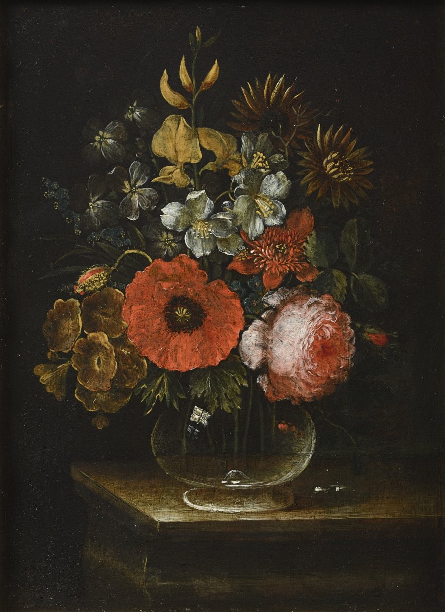 Ein Paar Stilleben mit Blumenstrauss,
Johann Adalbert Angermayer-Werkstatt