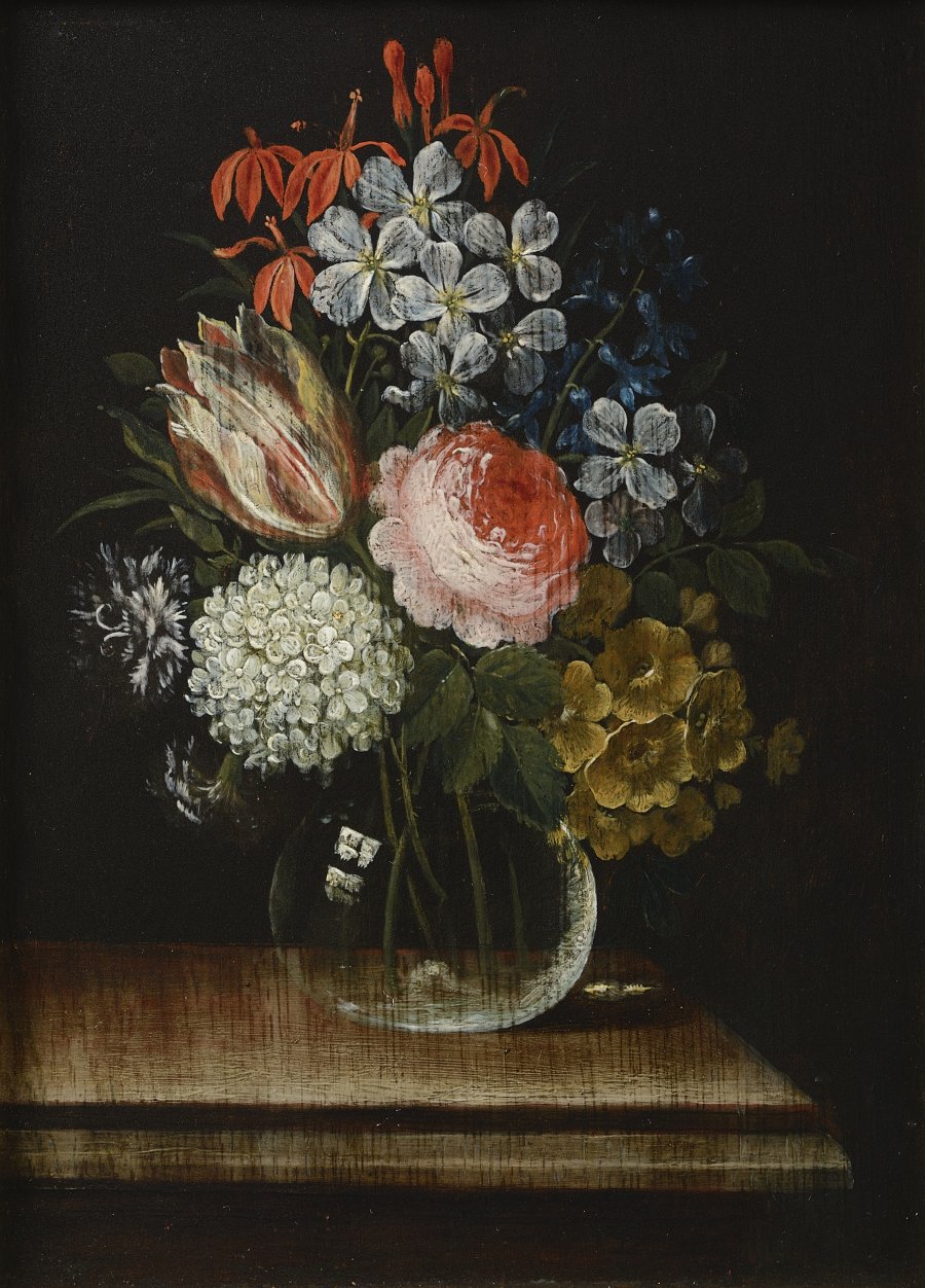 Paired Still Life with a Bouquet