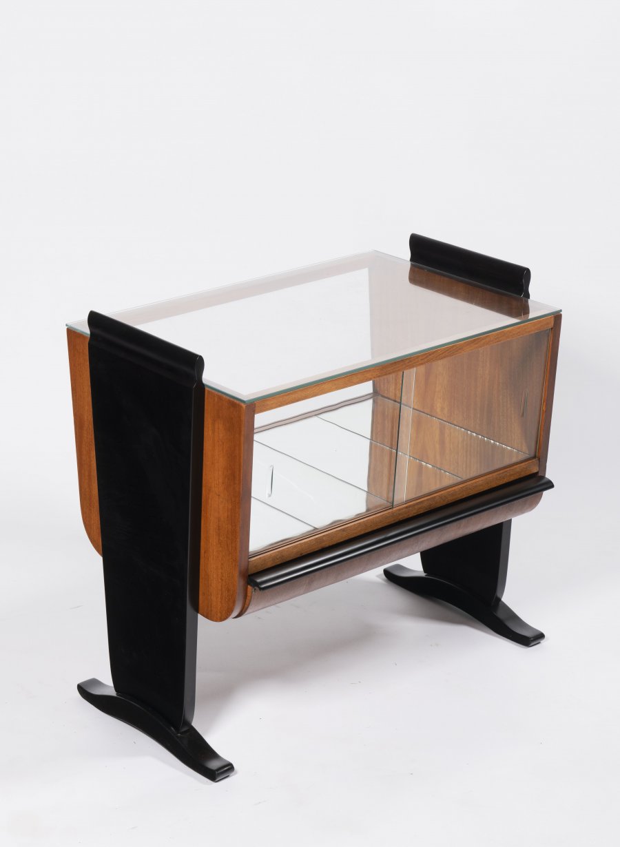 ART DECO COFFEE TABLE WITH DISPLAY CASE