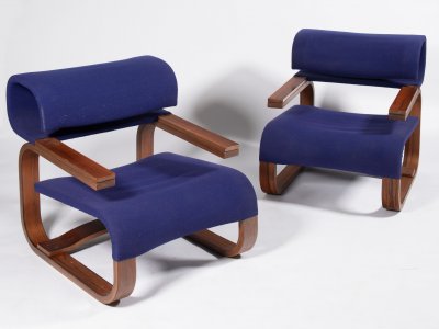 TWO DESIGN ARMCHAIRS