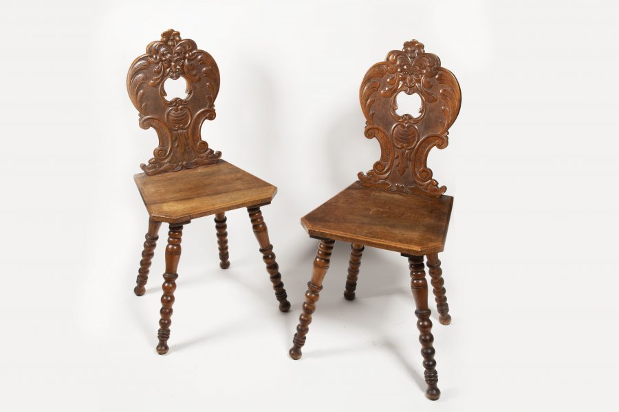 TWO FOLK CHAIRS