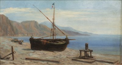 A BEACH WITH SHIP