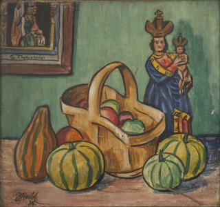 STILL LIFE WITH FOLK MADONNA