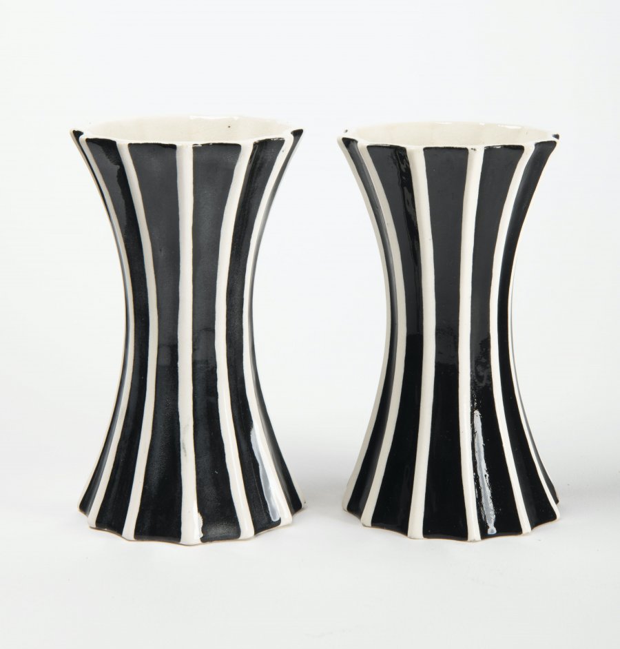 TWO CUBIST VASES