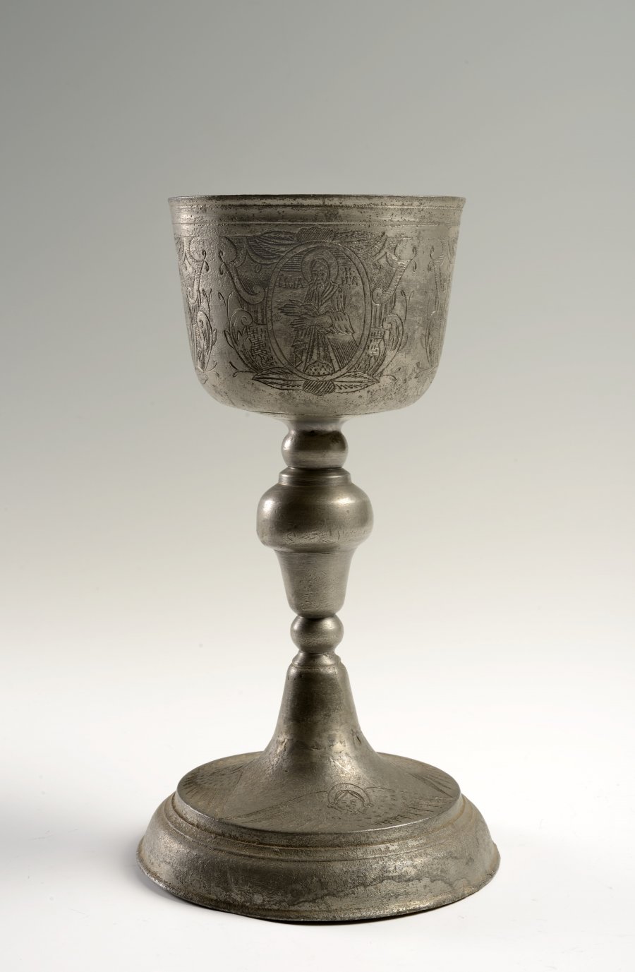 TWO PEWTER GOBLETS