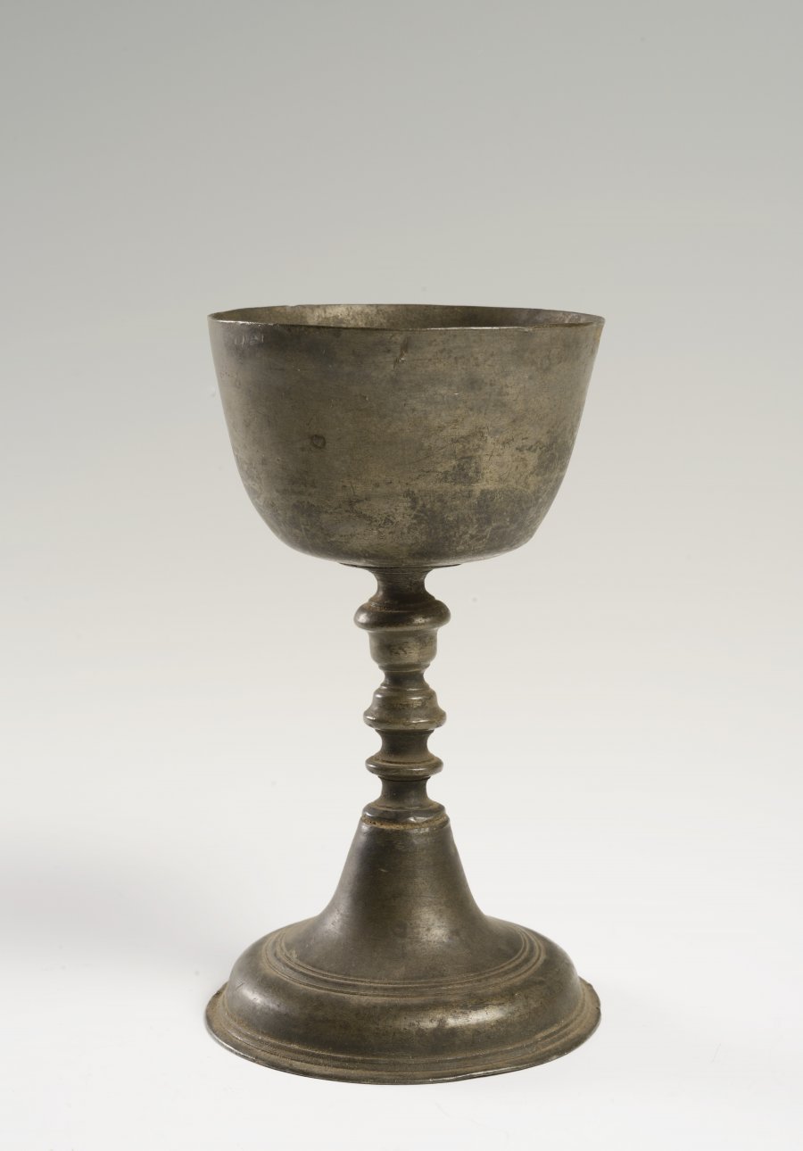 TWO PEWTER GOBLETS