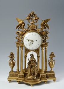 Classicist Table Clock from the Workshop of J. M. Platzer