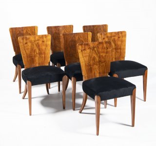 SET OF SEVEN ART DECO CHAIRS