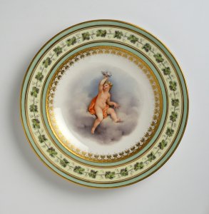 A PLATE WITH PUTTI