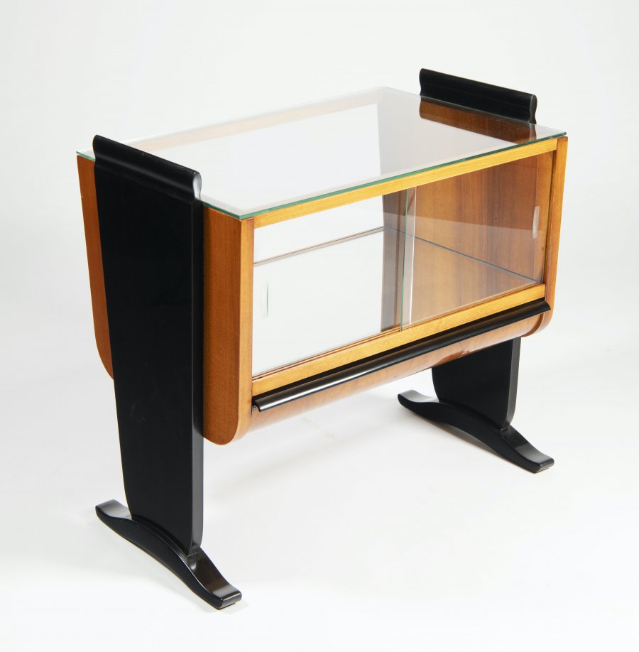 ART DECO COFFEE TABLE WITH DISPLAY CASE