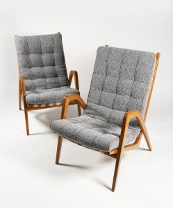 TWO DESIGN ARMCHAIRS