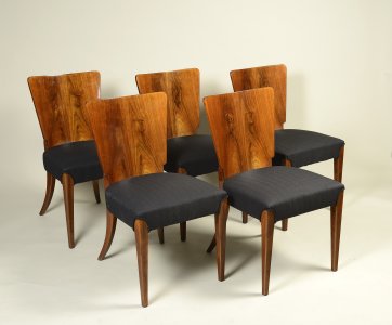 Art Deco dining table with five chairs