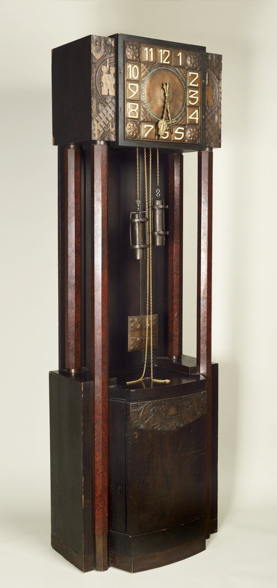 AN ART NOUVEAU GRANDFATHER CLOCK