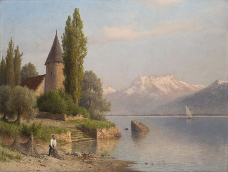 LANDSCAPE WITH ALPINE LAKE