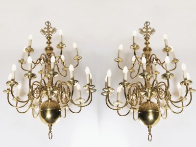 A PAIR OF DUTCH CHANDELIERS