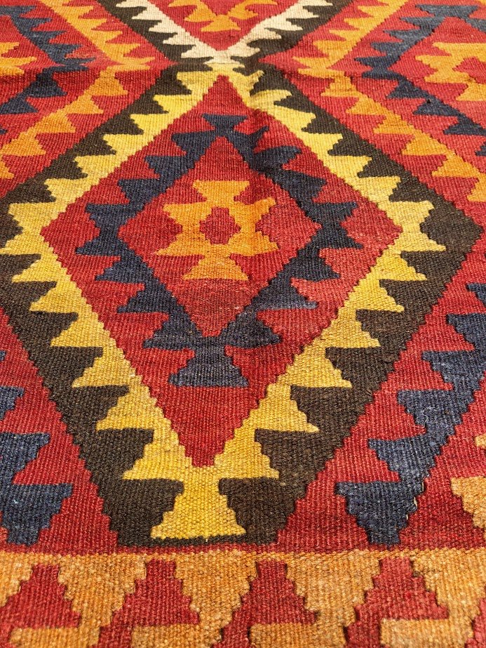 LARGE KELIM CARPET FROM CENTRAL ASIA