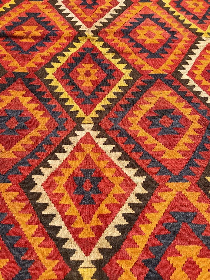 LARGE KELIM CARPET FROM CENTRAL ASIA