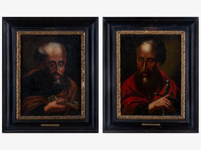 PAIR PORTRAITS OF ST. PETER AND PAUL