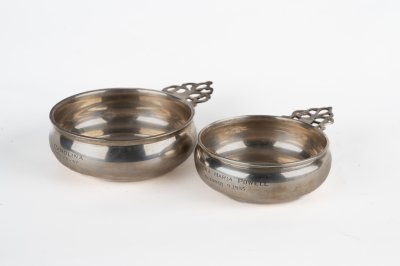 TWO SILVER PORRINGERS