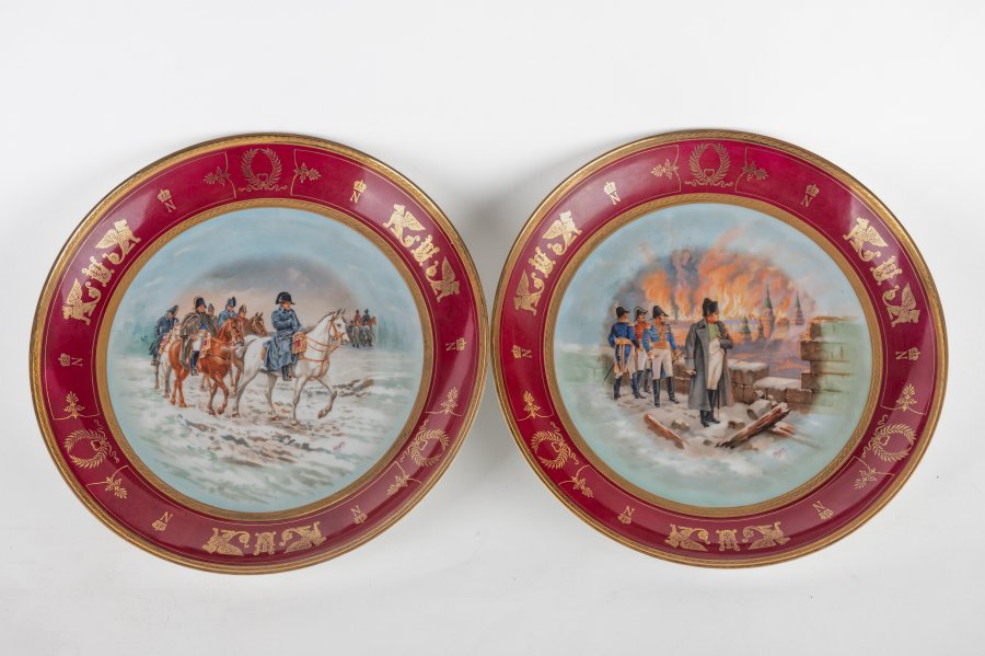 TWO PLATES WITH NAPOLEON